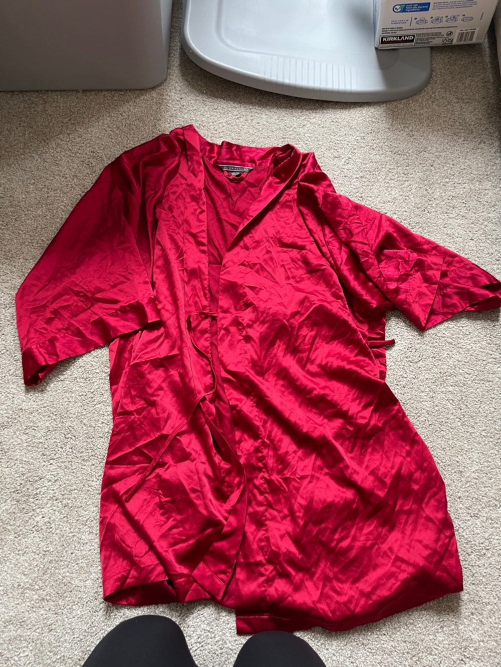 Victoria's Secret Red Men's Short Sleeve Satin Top